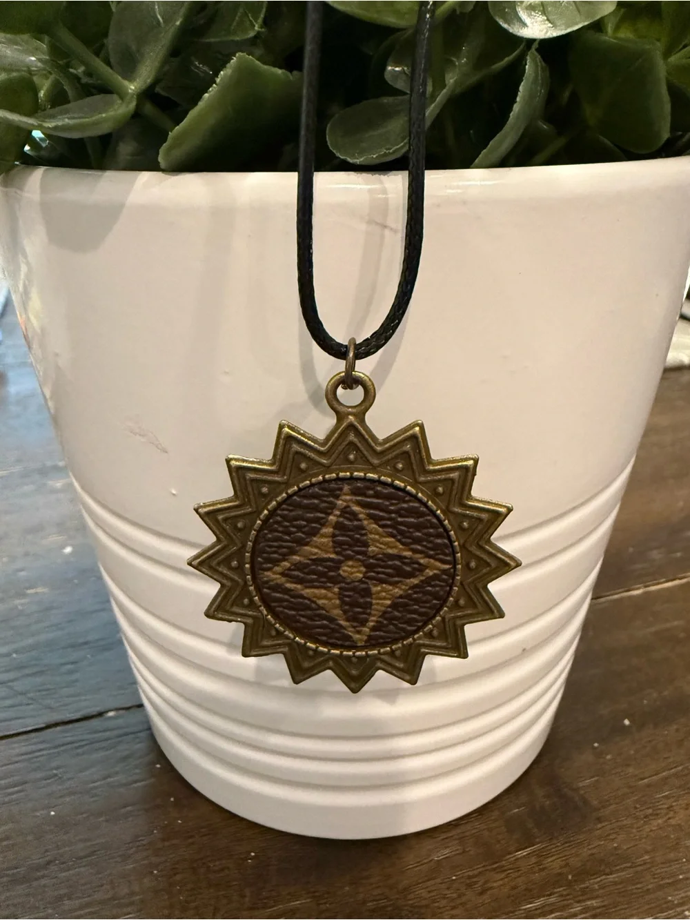 Repurposed Sunburst Pendant Necklace